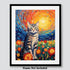 Bestbuddy Pet 8X10 Unframed Starry Night Van Gogh Inspired Cute Sitting American Shorthair Cat House Pet Friend Family Animal Clinic Oil Painting ...