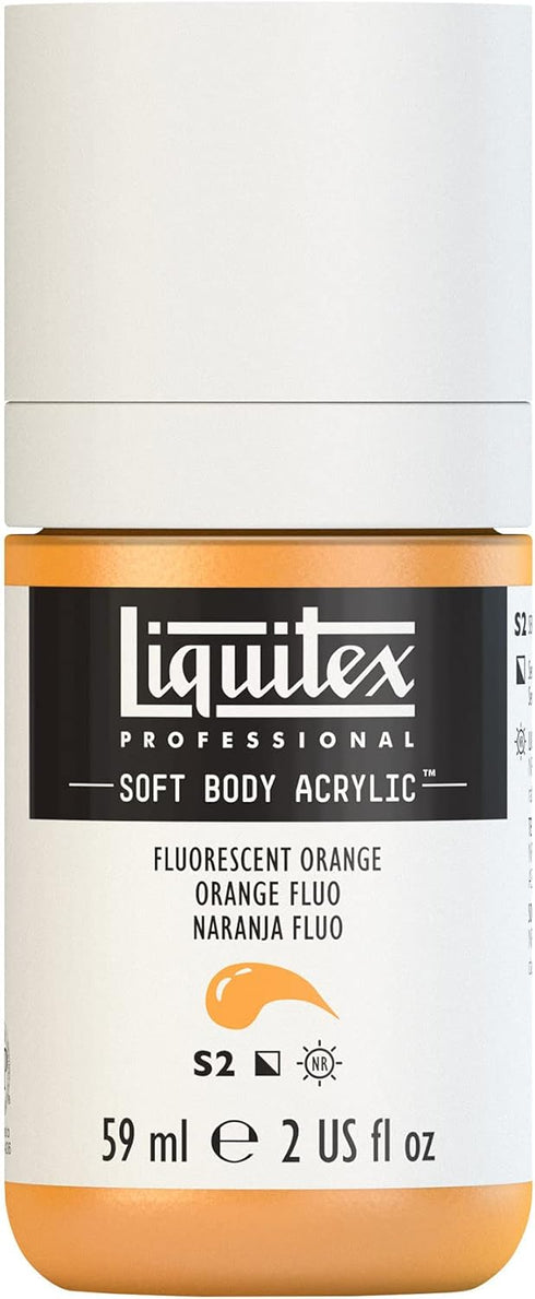 Liquitex Professional Soft Body Acrylic Paint, 59ml (2-oz) Bottle, Fluorescent Orange...