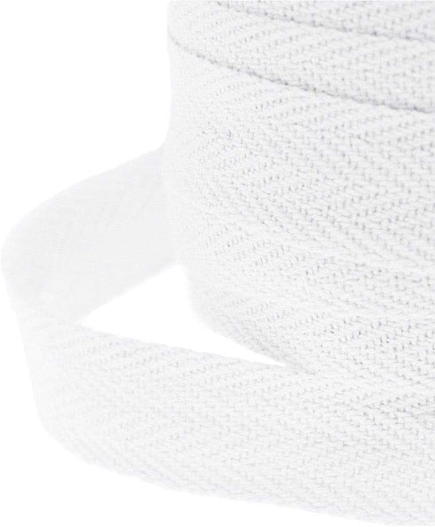 Abbaoww 50 Yards Cotton Twill Tape Ribbon 1 Inch, Soft Natural Webbing Tape Herringbone Tape for Sewing DIY Craft, White...