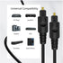 TNP Digital Optical Audio Cable 6 Feet S/PDIF Fiber Optic Cable Toslink TV Optical Cable for Soundbar, Home Theater, Speaker Wire, TV, PS4, Xbox M...