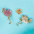 SaiDian 2Pcs Crystal Rhinestone Flamingo Brooch Pin Pink Bird Enamel Collar Lapel Corsage Badge For Women...