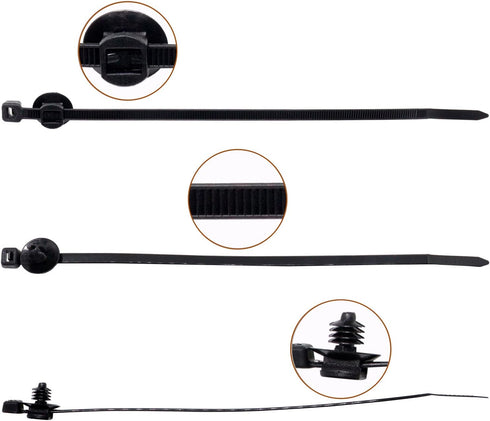 Fir Tree Nylon Push Mount Cable Zip Ties 8 inch, Multipurpose Tie Wire Clip Holder Adjustable Self Locking Cable Ties (20 pack)...