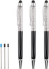 Bling Ballpoint Pens Crystal Diamond Pen Capacitive Touch Screen Stylus with Replacement Refills Rubber Tips for iPhone iPad Kindle Touchscreen De...