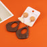 Women's Natural Wood Earrings Variety of Fashion Earrings Stainless Steel Earrings Minimalist Retro Earring Set Wooden Natural Hollow Earrings Cur...