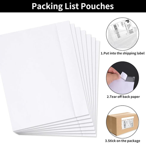 4.5'' X 5.5'' Packing List Envelopes Clear Adhesive Top Loading Mailing Shipping Label Envelopes (100 Packs)...