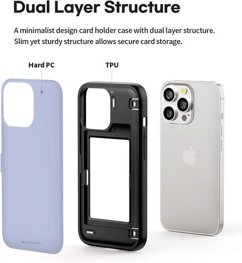 GOOSPERY Magnetic Door Bumper Compatible with iPhone 13 Pro Case, Card Holder Wallet Case, Easy Magnet Auto Closing Protective Dual Layer Sturdy P...
