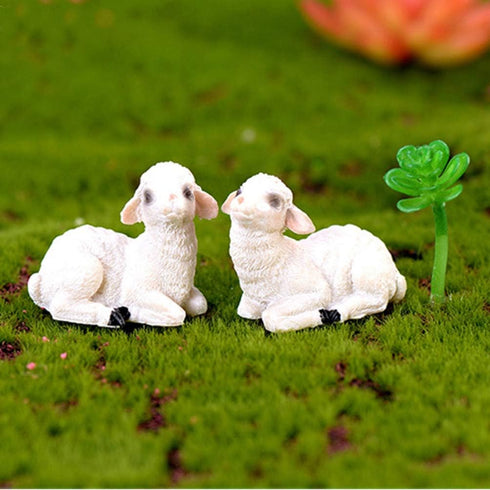 4pcs Miniature Sheep Figurines Resin Micro Landscape Fairy Garden Animals Ornament for DIY Terrarium Crafts Accessories (Random Style)...