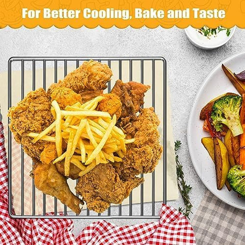 Air Fryer Rack for Ninja Foodi 10 in 1 SP101 Digital Air Fryer Countertop Oven, 13.4''*13.4'' Stainless Steel Air Fryer Accessories Roasting Steam...