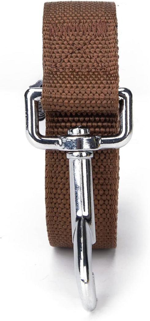 Strong Durable Nylon Dog Training Leash, 1 Inch Wide Traction Rope, 6 ft 10ft 15ft Long, for Small and Medium Dog (Brown, 10 Feet)...