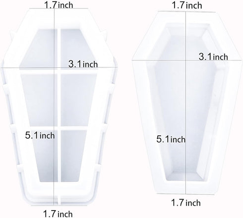 Halloween Coffin Mold Resin Craft DIY Handmade Jewelry Making Tools Coffin Box Storage Box Silicone Resin Art Mold Container...