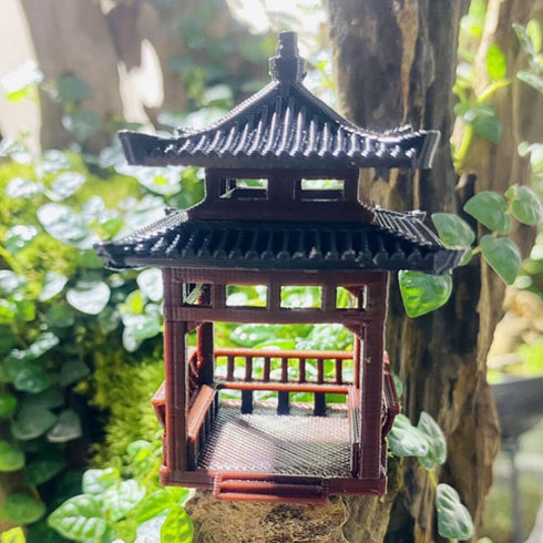 GANAZONO Mini Pagoda Statue Miniature Japanese Garden Pavilion Aquarium Fish Tank Micro Landscape Ornament for Fairy Garden Accessories S...