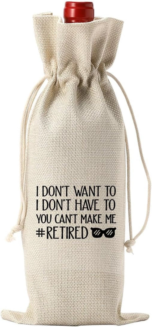 PKW 1pcs Funny Retirement Wine Bag, Retirement Gift for Woman Men Wine Bag, Retirement Gifts for Teachers Coworkers Boss Nurse Colleagues Best Fri...