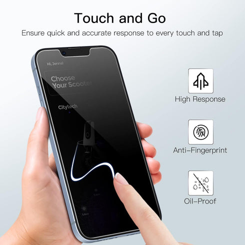 JETech Privacy Screen Protector for iPhone 14 Plus 6.7-Inch, Anti Spy Tempered Glass Film, 2-Pack......