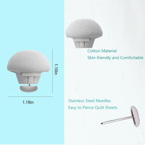 Duvet Pin Duvet Clips, 8 Pieces Mushroom Quilt Holder, Non-Slip Quilt Fixator Sheet Fasteners with One-Key Unlock for Quilt, Cushions, Curtains (G...