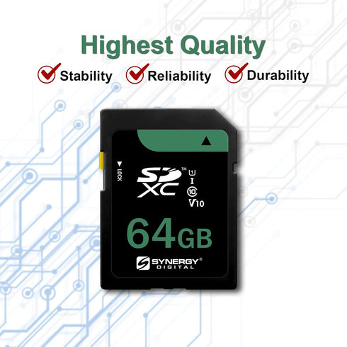 Synergy Digital 64GB, SDXC Camera Memory Card, Compatible with Kodak Pixpro FZ45 Digital Camera - Class 10, U1, UHS-I, 100MB/s, 300 Series...