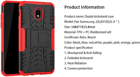 Yiakeng Galaxy J7 Refine Case - Shockproof Protective with Kickstand for Samsung J737V, J737T (Red)...