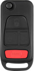 ECCPP Key Fob Shell Case Replacement for 1PC 4 Buttons Replacement Uncut Keyless Entry Remote Control Car for Mercedes-Benz AMG/ S500/ SL500/ SLK2...