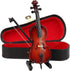 Dselvgvu Wooden Miniature Cello with Stand,Bow and Case Mini Musical Instrument Miniature Dollhouse Model Home Decoration (3.94"x1.38"x0.43")...