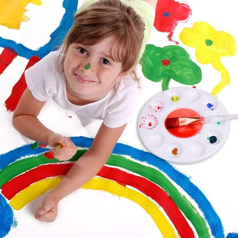 2pcs Paint Pallet, 6.5" Plastic Paint Tray Reusable Flower Paint Palette for Kids Acrylic Watercolor Oil Painting Color Mixing DIY Art Craft, Easy...