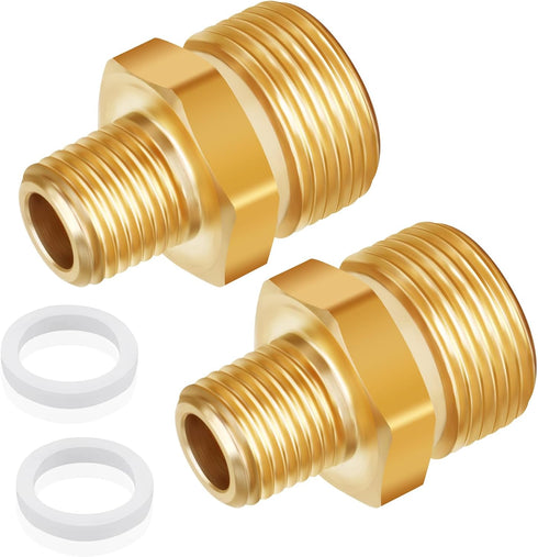 Boltigen M22 x 1/4NPT Pressure Washer Adapter, 2PCS M22 to 1/4 NPT Pressure Washer Coupler, 1/4" Male to M22 Male Adapter, M22 Pressure Washer Hos...
