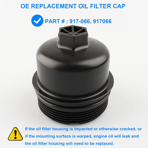 Oil Filter Housing Cover Cap, Replace 917-066, 917066 Compatible with Mini Cooper - 2007-2015 Mini Cooper, 2011-2017 Mini Cooper Countryman, 2013-...