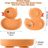 Powerful Suction Plates for Baby and Toddler,Baby Divided Plate,Thanksgiving Plates with Fork and Spoon,Duck Baby Plate Non-Slip,BPA Free,Microwav...