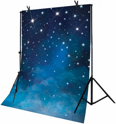 Mocsicka Starry Night Backdrops Blue Night Sky Photo Background Birthday Party Banner Supplies 5x7ft Vinyl Shining Star Newborn Baby Portrait Phot...