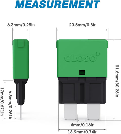 GLOSO Circuit Breaker AUTO Reset Fuse for Car Truck RV Automotive Marine Boat Trolling Motor & Custom Wiring Audio Battery Protection E37 Auto (T1...