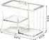 Qtip Holder, Cotton Pads Dispenser with Lid 3 in 1 Cotton Balls Swab Container Clear Acrylic Cosmetic Storage for Bathroom Countertop...