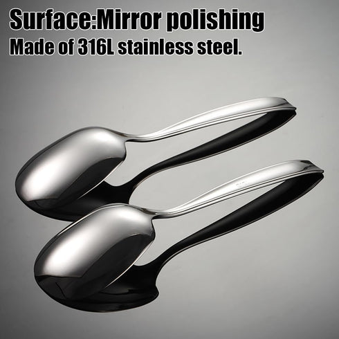 X-Large Buffet Serving Spoons,Heavy Duty Square head Spoons,9.5X2.8 inches 316L Stainless Steel Serving Spoons Pack of 2,Silver...