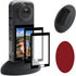 JZW-Shop Silicone Desktop Mount with Screen Protector for Insta 360 X4, Non-Slip Insta 360 X4 Stand Base, Tempered Glass Screen Protector for Inst...