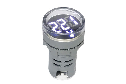 NOYITO 80-500V AC Digital Voltmeter 110V 220V 380V Red Green Yellow Blue White LCD Digital Display Small Round Head (Pack of 2) (White)...