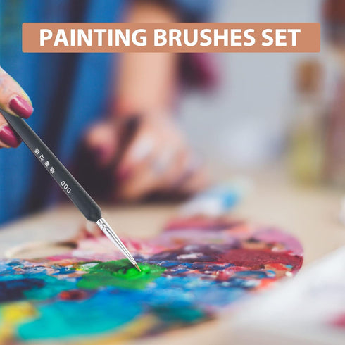 3 PCS Wolf Hair Set Detail Art Painting Miniatures Acrylic Watercolor Oil Paint (000 + 00 + 0) As Shown...