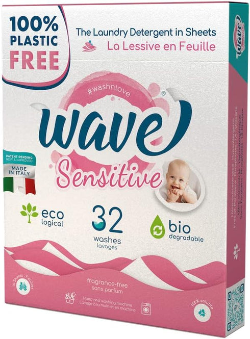Wave Laundry Detergent Sheets - Unscented (64 Loads) - Dissolves Faster & Higher Cleaning Power Over Competitors - Multi-Purpose Laundry Cleaner -...