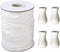Vtete 1.8 mm × 100 Yards/Roll White Braided Lift Shade Cord + 4 Pcs White Wood Pendant for Aluminum Blinds Windows, Roman Shade Repair, Gardening ...