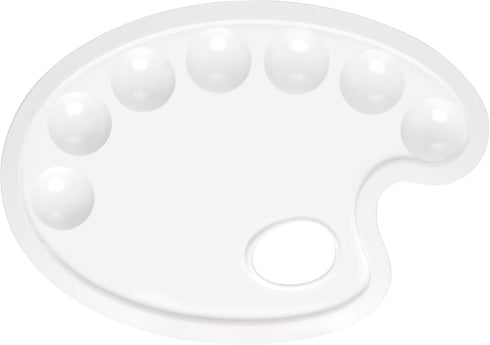 Heritage Arts CW184 Oval Plastic Artist Paint Palette; Made of Durable, Solvent-resistant Plastic for Use with Oils and Acrylics; Dimensions 9 1/2...