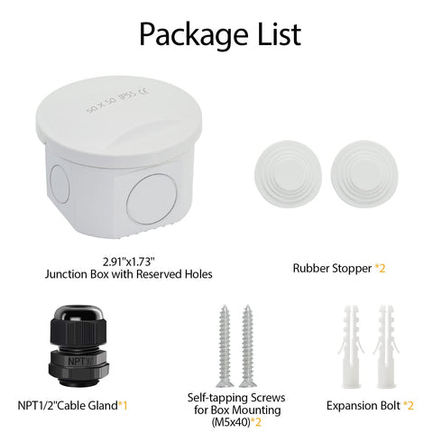 LeMotech Junction Box with Reserved Holes ABS Plastic Electrical Box IP55 Waterproof Dustproof Project Enclosure for Electronics White D2.9 x H1.7...
