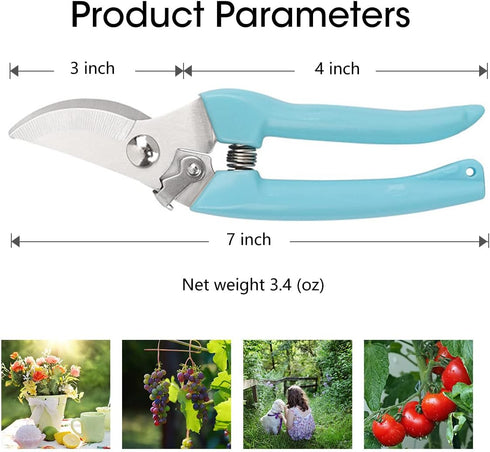 Leize Pruning Shears, Gardening Hand Pruner, Floral Shears, Strong Pruner for Flowers, Branches and Leaves (LightBlueA)...