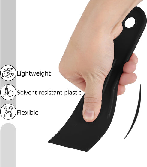 Bates- Plastic Putty Knife, 6 Pack, Black & Yellow, Plastic Paint Scraper, Plastic Scraper Tool, Putty Knife Set, Plastic Spreader, Spackle Tool, ...