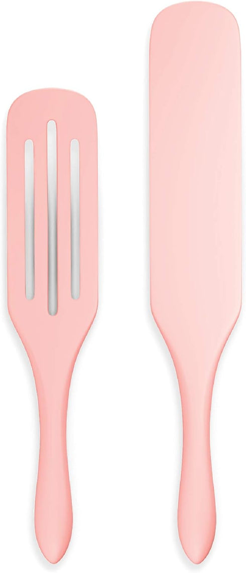 Mad Hungry Spurtle Silicone Set 2-Piece - Kitchen Spatula Spoon Tools for Cooking, Narrow Jar Scraper, Mixing Spoons, Icing Cake & Frosting Knife ...