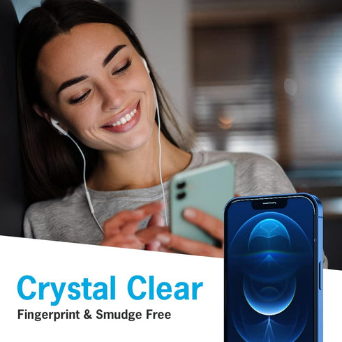 Simple Snap Tempered Glass Screen Protector Compatible with iPhone 12/12 Pro — Invisible Premium Protection that is Fingerprint Free, Bubble Free ...
