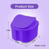 Denture Soaking Cup Dental Retainer Case Cleaning with Strainer Basket, Orthodontic Bath Box Mouthguard Storage Holder - Purple...