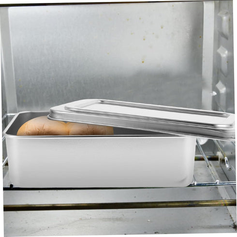 Box Covered Baking Tray Stainless Steel Bakeware Baking Pan with Lid Bread Baking Pan Cake Pan with Lid Bread Oven Stainless Steel Baking Pan Brea...