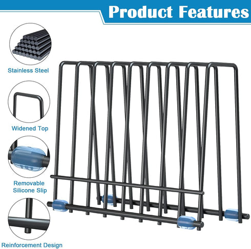 Reusable Storage Bags Rack, Stainless Stand for Reusable Storage Bags, Drying Rack Holder for Reusable Bags, Books, Makeup Brush (Black)...