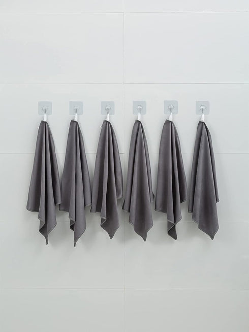 6 Pack Microfiber Glass Cleaning Cloth, 16 Inch X 16 Inch, Lint Free Quickly Clean Window, Glasses, Windshields, Mirrors, and Stainless Steel, Gre...