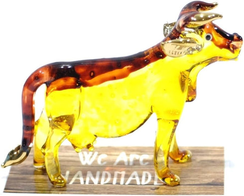 Handmade Cow Art Glass Blown Pet/Wild Animal Figurine...