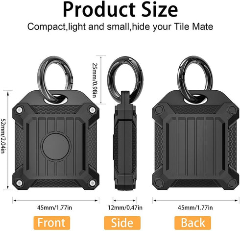 Tile Mate 2022 Tracker Case, Anti-Scratch Waterproof Cover with Keychain, Finder and Item Locator Cover for Carabiner, Keys, Bags, Cat Dog Collar ...