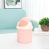 Desktop Mini Plastic Waste Garbage Can with Lid, Stylish Countertop Trash Bin Table Waste Paper Basket Round Small Trash Can for Office Bathroom C...
