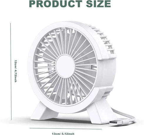USB Fan 5in Mini USB Desk Table Fan Personal Quiet Fan Portable Desktop Cooling Fan Powered by USB PC Netbook for Camping Home Office Outdoor Trav...