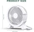 USB Fan 5in Mini USB Desk Table Fan Personal Quiet Fan Portable Desktop Cooling Fan Powered by USB PC Netbook for Camping Home Office Outdoor Trav...
